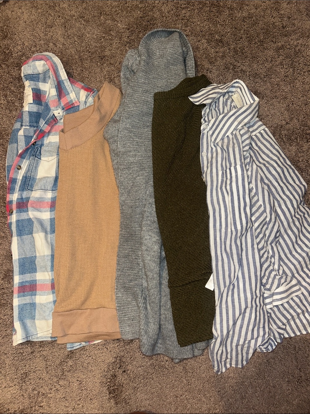 Size small flannel shirt, top & sweater bundle!